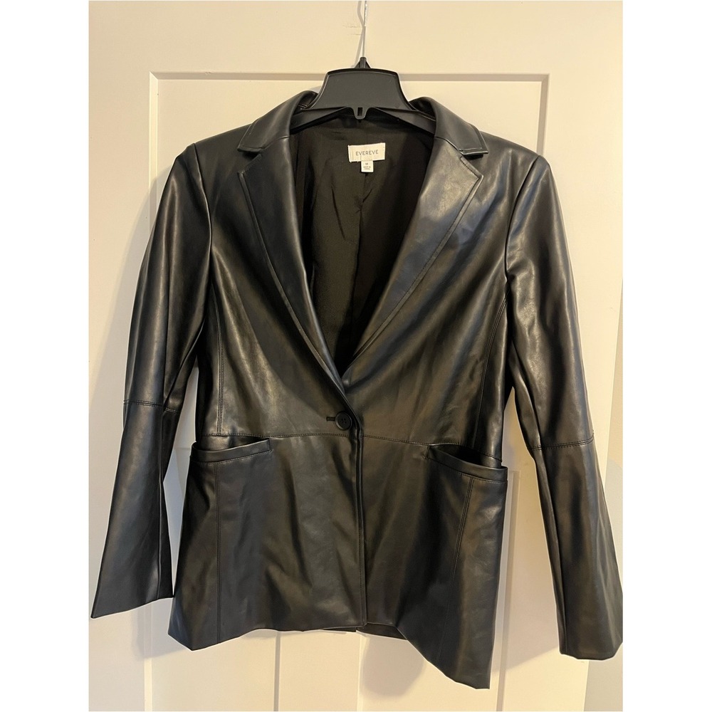 Evereve Perry St Vegan Leather Black Woman's‎ Blazer